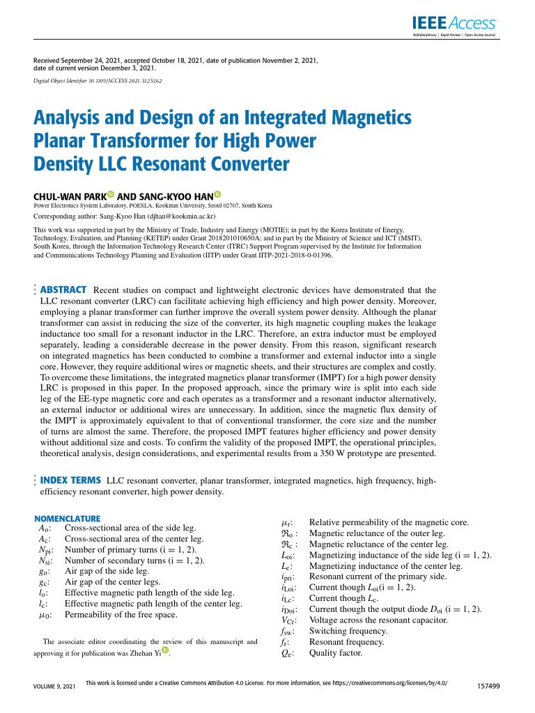 Integrated Magnetics for High Power LLC | PDF | Inductor | Transformer