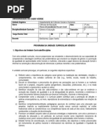 Programa disciplina Genero e Educaçao 3º CED