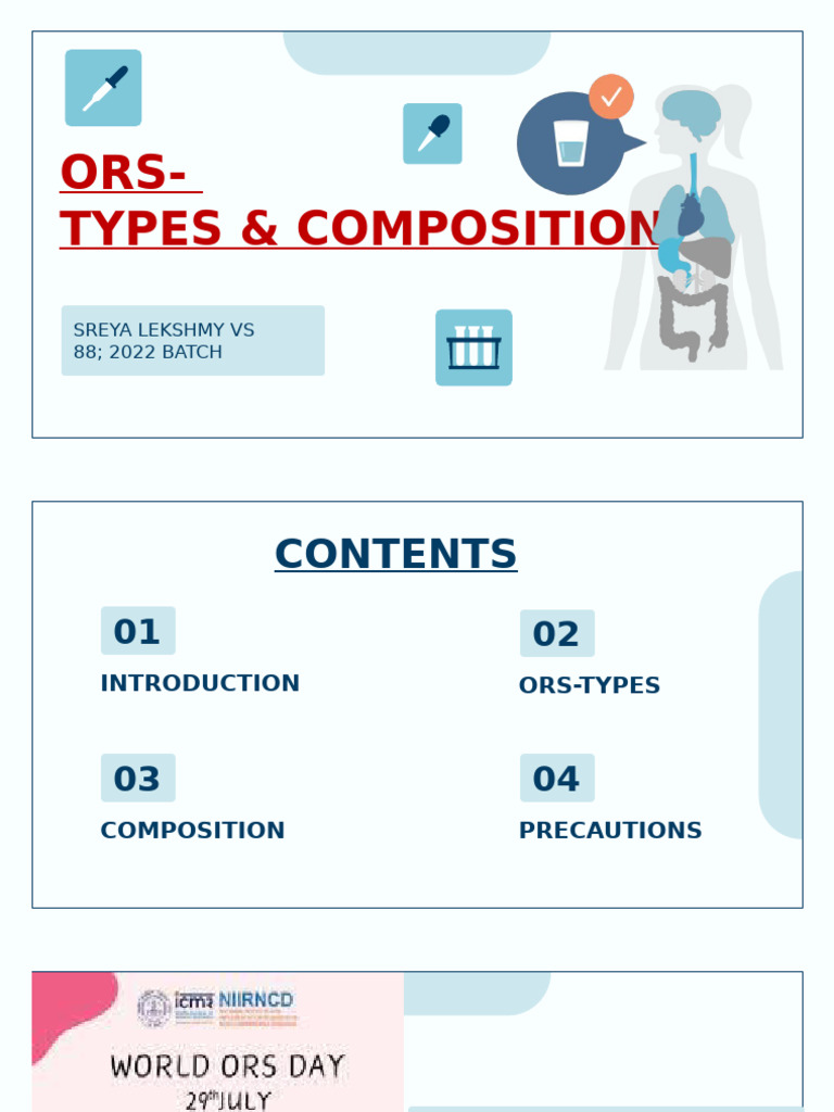 ORS Preparation and Types Overview | PDF | Nutrition | Diet & Nutrition