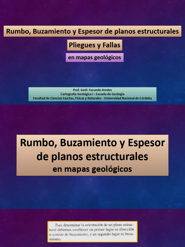 Rumbo y Buzamiento en Mapas Geológicos | PDF | Topografía | Mapa
