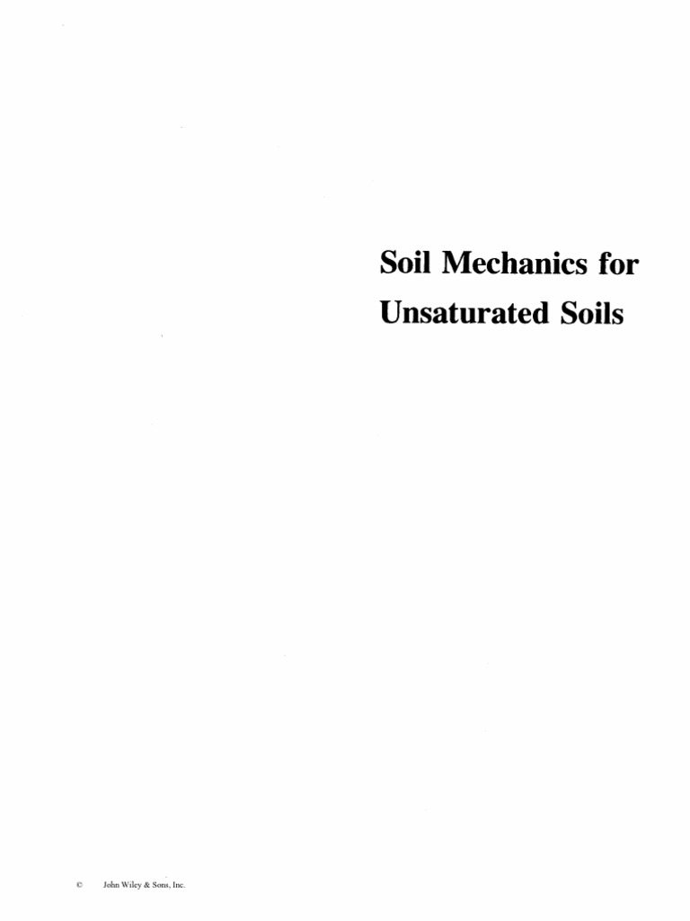 Soil Mechanics of Unsaturated Soils | PDF | Creative Commons ...