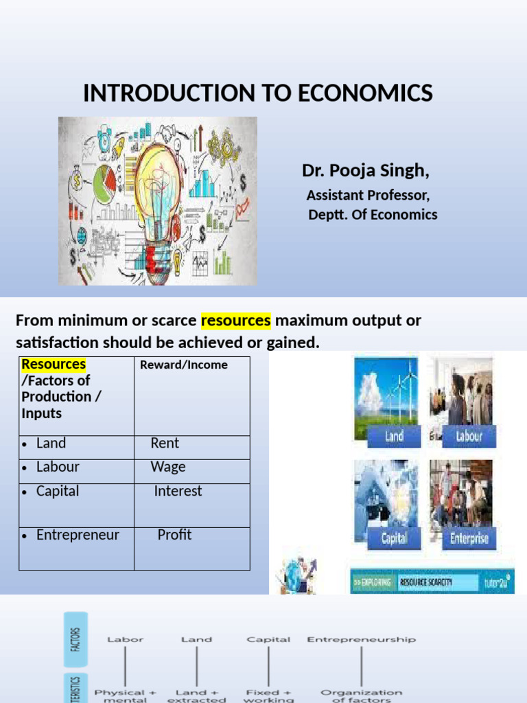 Introduction to Economics Concepts | PDF | Economics | Wealth