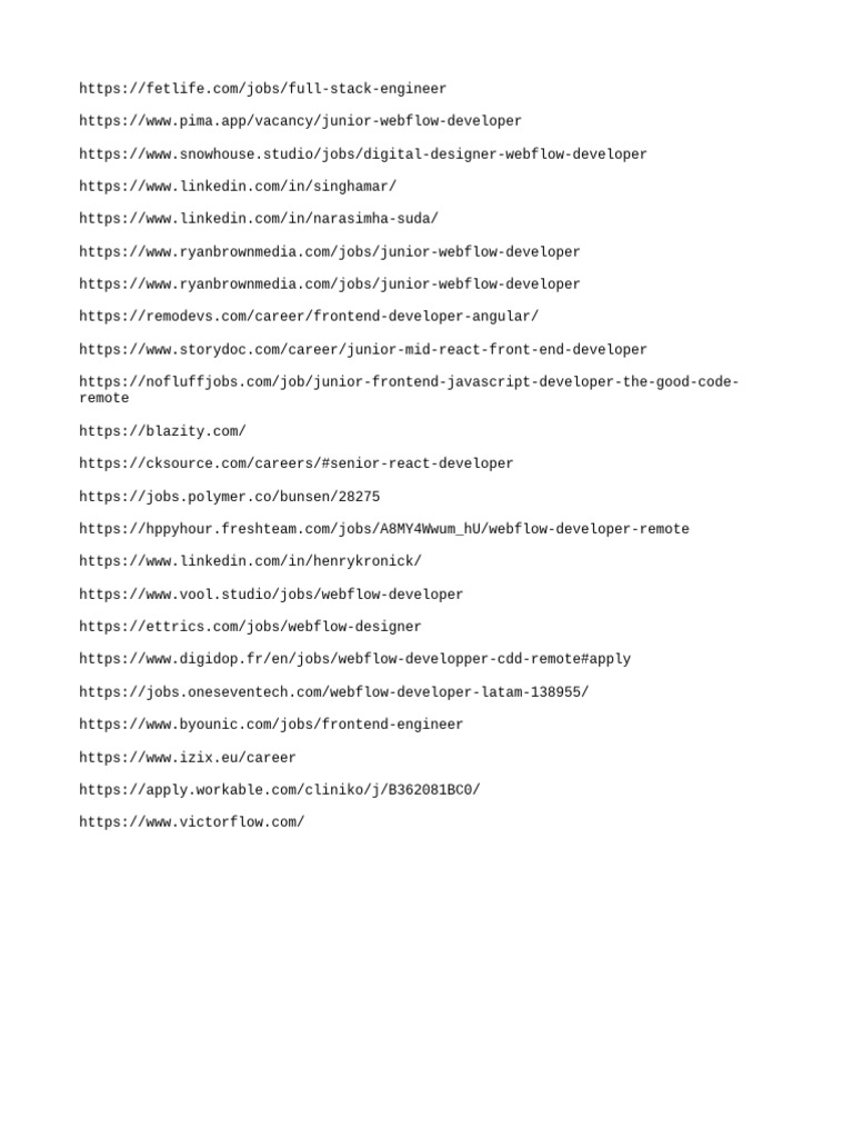 Web Development Job Opportunities | PDF