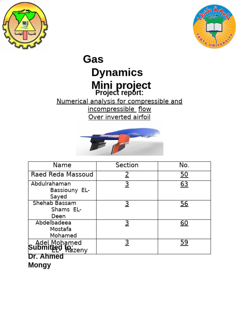 (Rear Wing) Gas Dynamics Mini Project | PDF | Fluid Dynamics | Airfoil