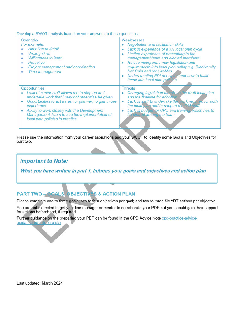Pdp Example Junior Planner Jan 24 (Dragged) 3 | PDF