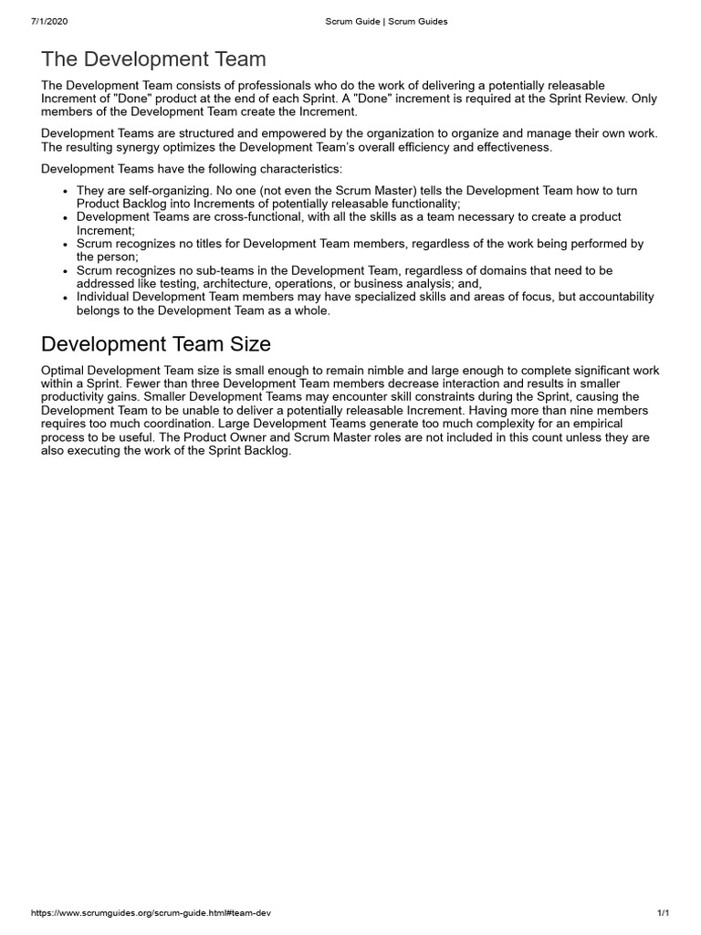 6.1 Development-Team-reading | PDF