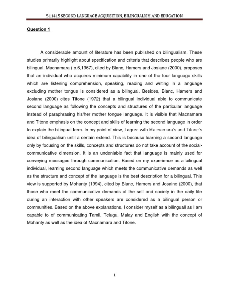 essay on the importance of bilingualism