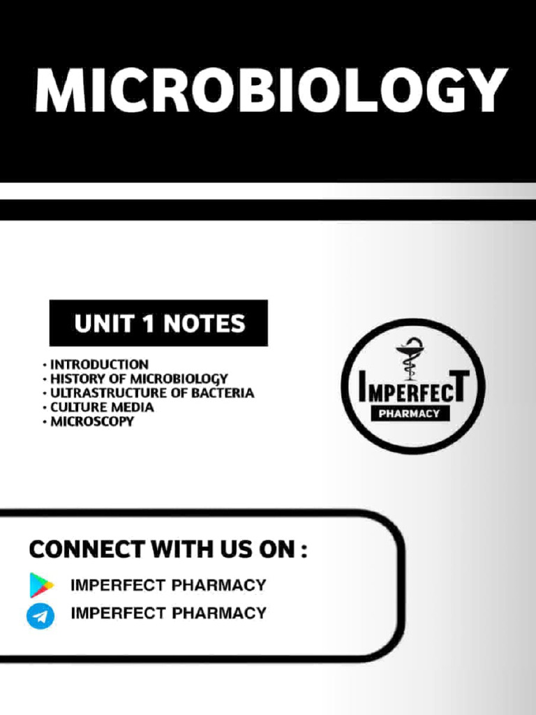 UNIT 1 Pharmaceutical Microbiology Imperfect Pharmacy | PDF