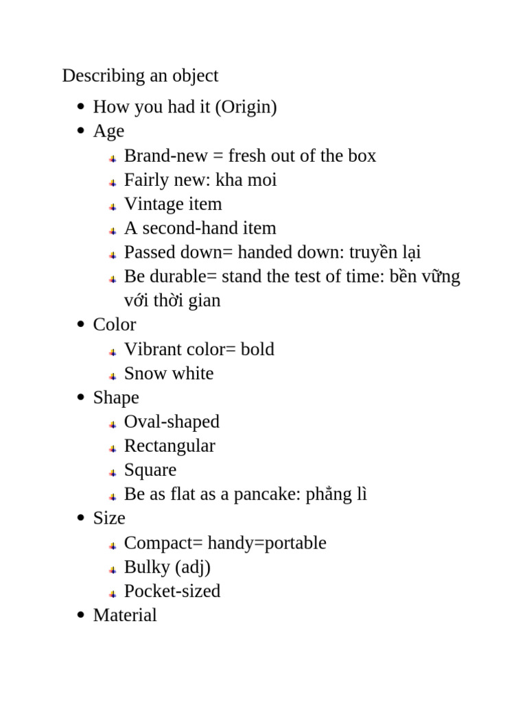 Describing An Object | PDF