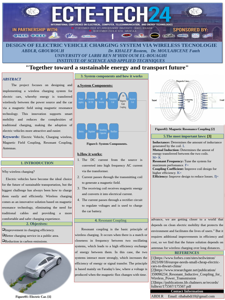Poster Design of Electric Vehicle Charging System Via Wireless ...
