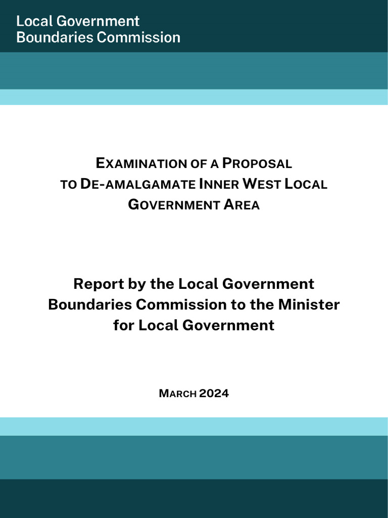 Inner West LGA De-Amalgamation Proposal | PDF | Mergers And ...