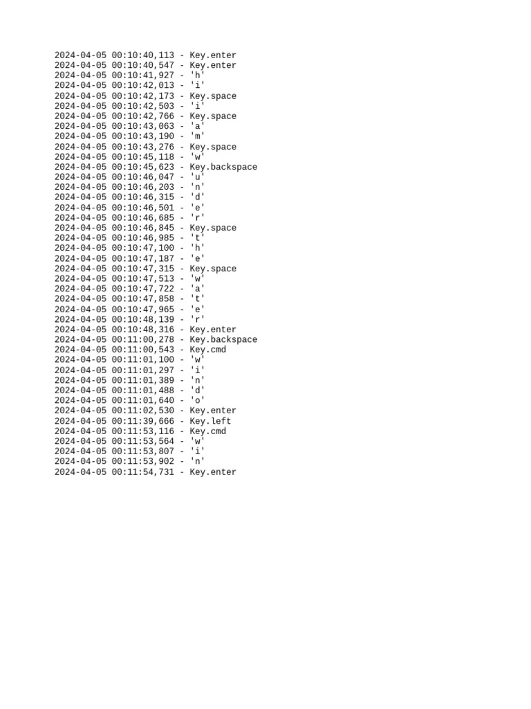 Key Press Log Analysis | PDF