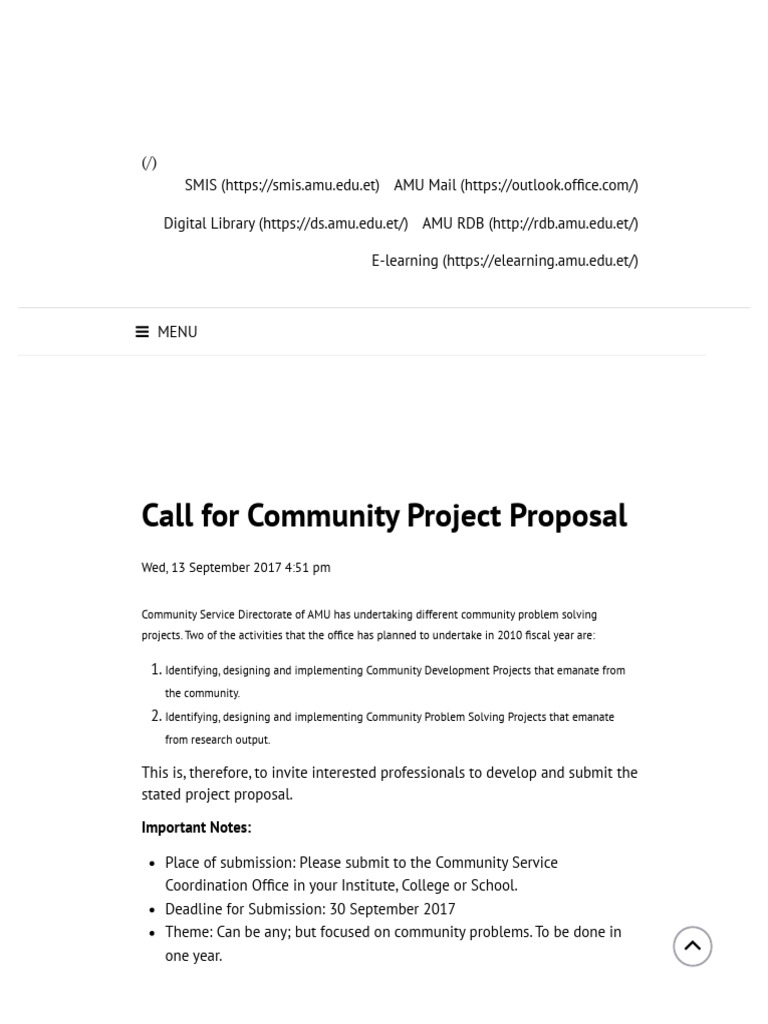 Community Project Proposal Invitation | PDF | Computing