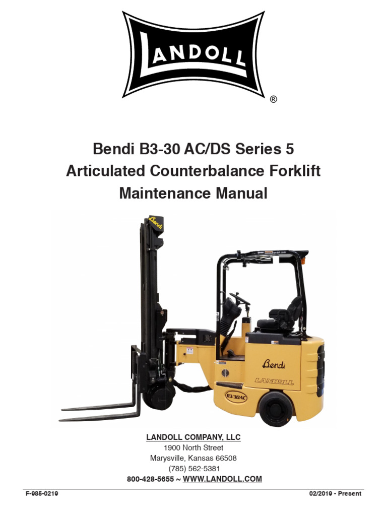 Bendi B3-30 AC Ser 5 MM F-985-0219 | PDF | Forklift | Mechanical ...