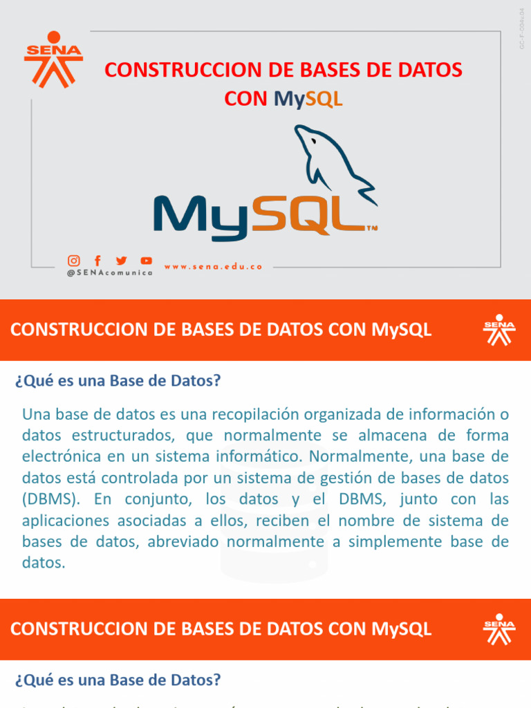 Guía de Construcción de Bases de Datos MySQL | PDF | Bases de datos | SQL