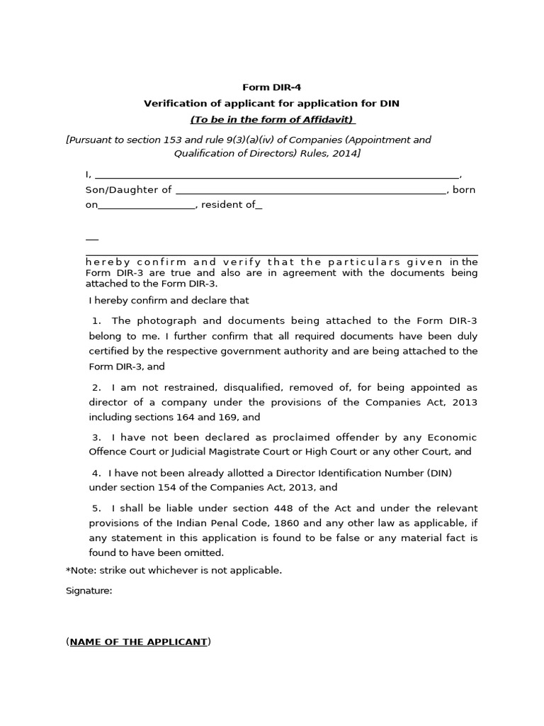 DIR-4 for din No | PDF