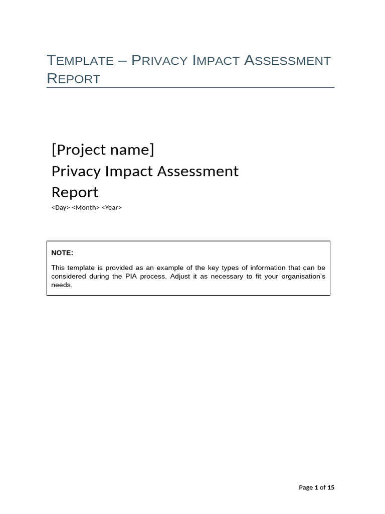 Privacy Impact Assessment Template | PDF | Privacy | Risk