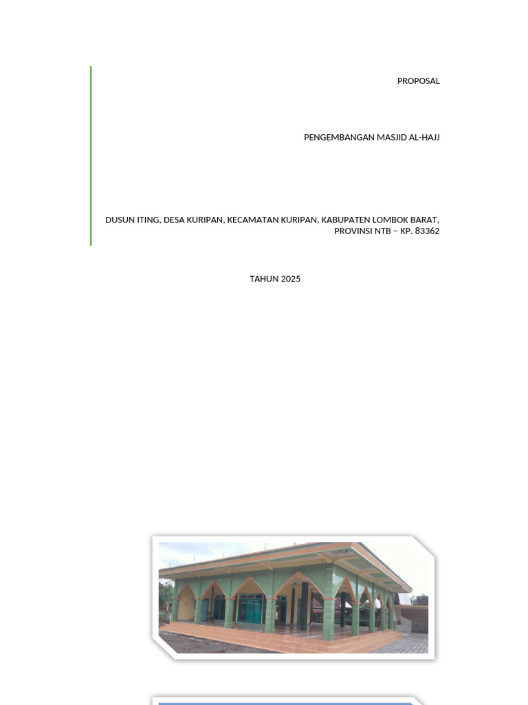 Proposal Pengembangan Masjid Al-Hajj 2025 | PDF