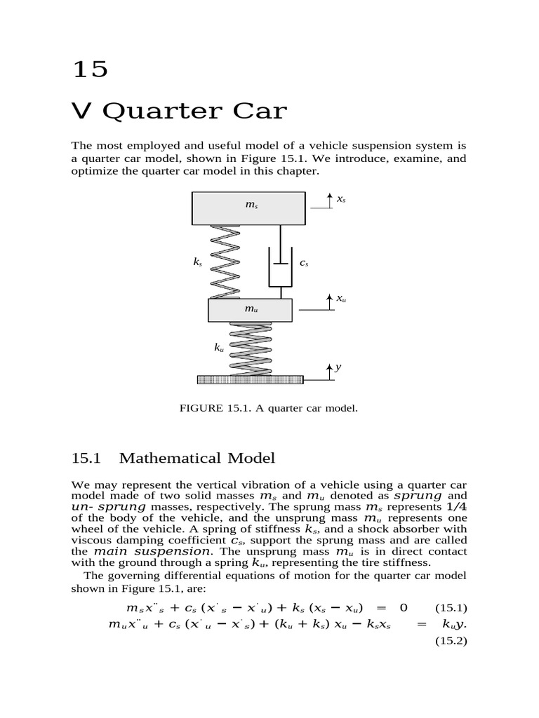 Quarter Car Model Analysis and Equations | PDF | Mechanics