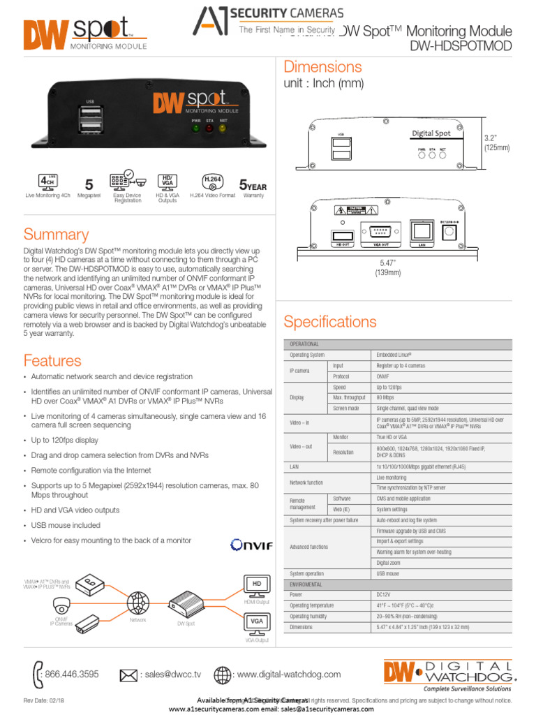 DW Spot Monitoring Module Overview | PDF | Digital Video Recorder ...