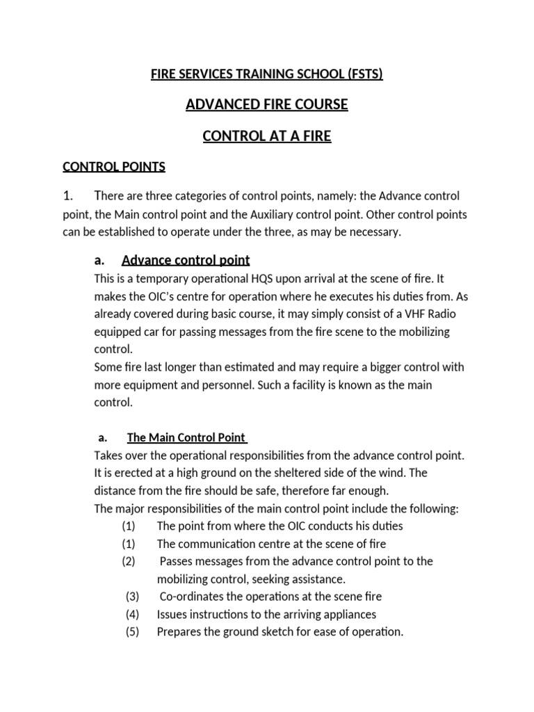 Fire Control Points and Procedures Guide | PDF | Radioactive ...