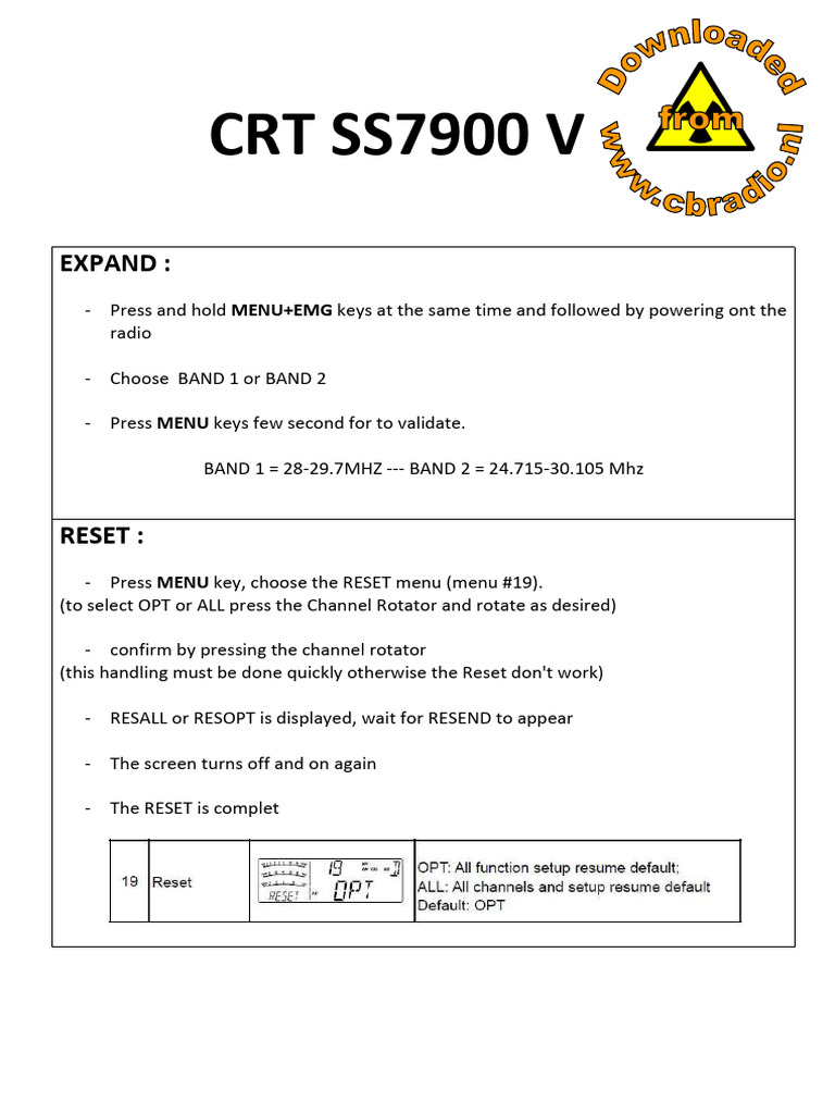 Modification CRT SS7900V ENG | PDF