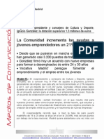 La Comunidad incrementa las ayudas a jóvenes emprendedores un 21% en 2012 