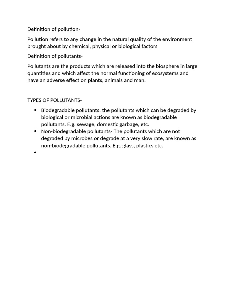 Definition of Pollution | PDF