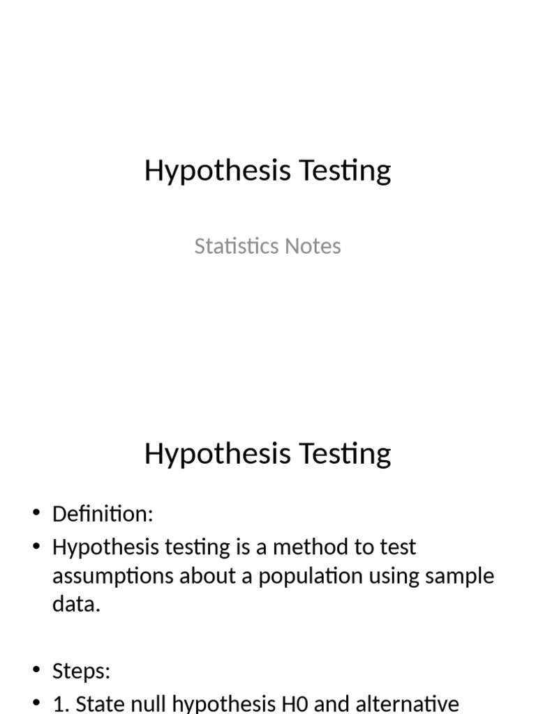 Statistics 4 Hypothesis Testing | PDF