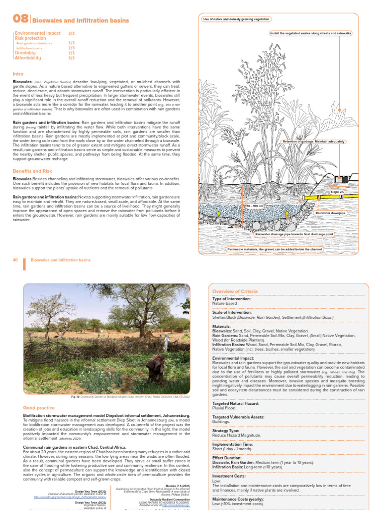 S08 Bioswales and Infiltration Basins | PDF | Surface Runoff | Stormwater