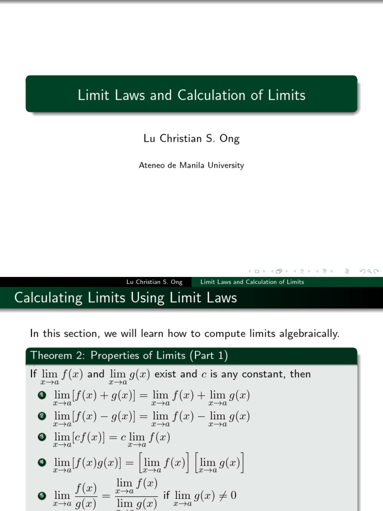 Limit Calculation Techniques | PDF | Arithmetic | Numerical Analysis