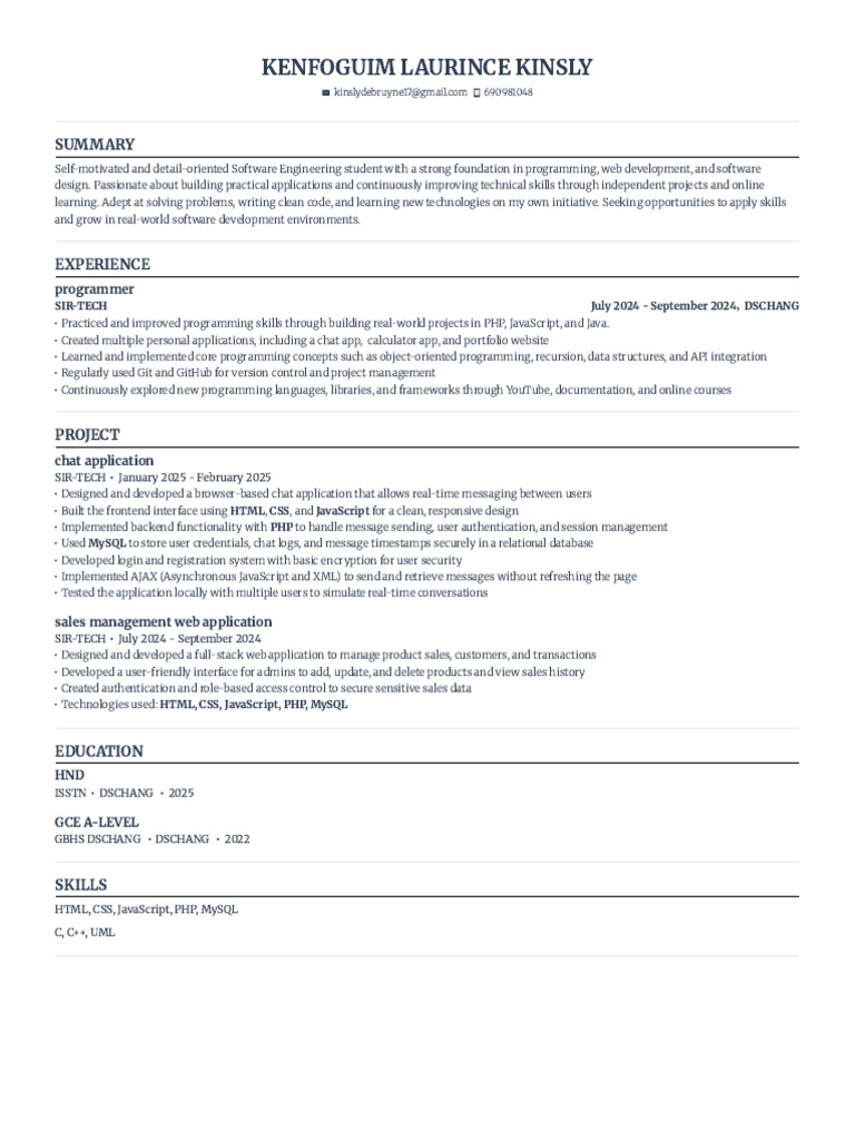 Software Engineering Student Profile | PDF | Java Script | Php