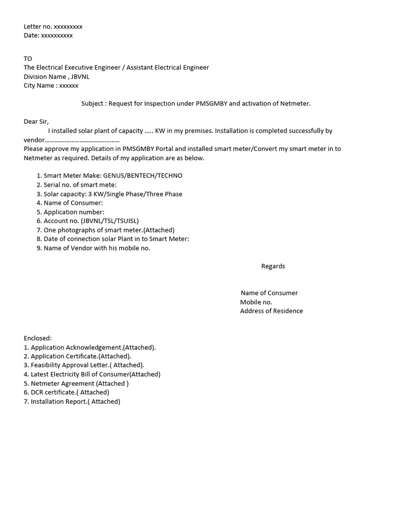 Forwarding Letter To Discom | PDF