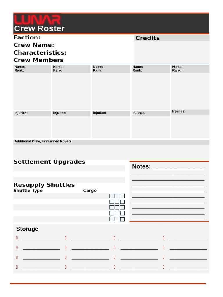 Lunar Crew Roster | PDF