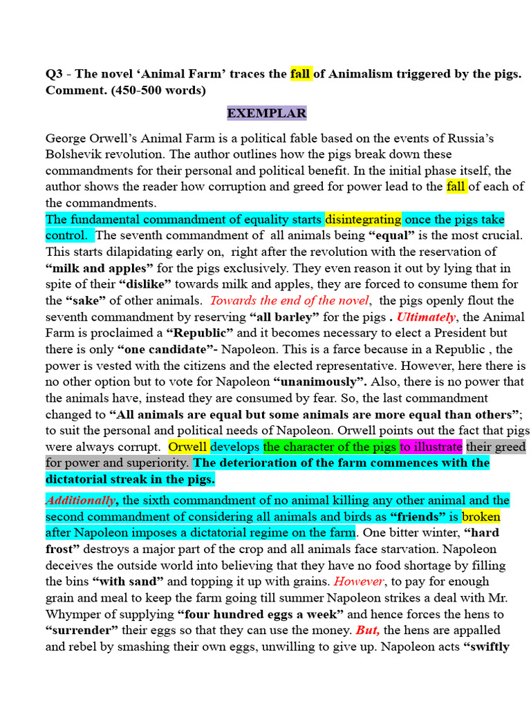 q.2. Fall of Animalism Exemplar | PDF