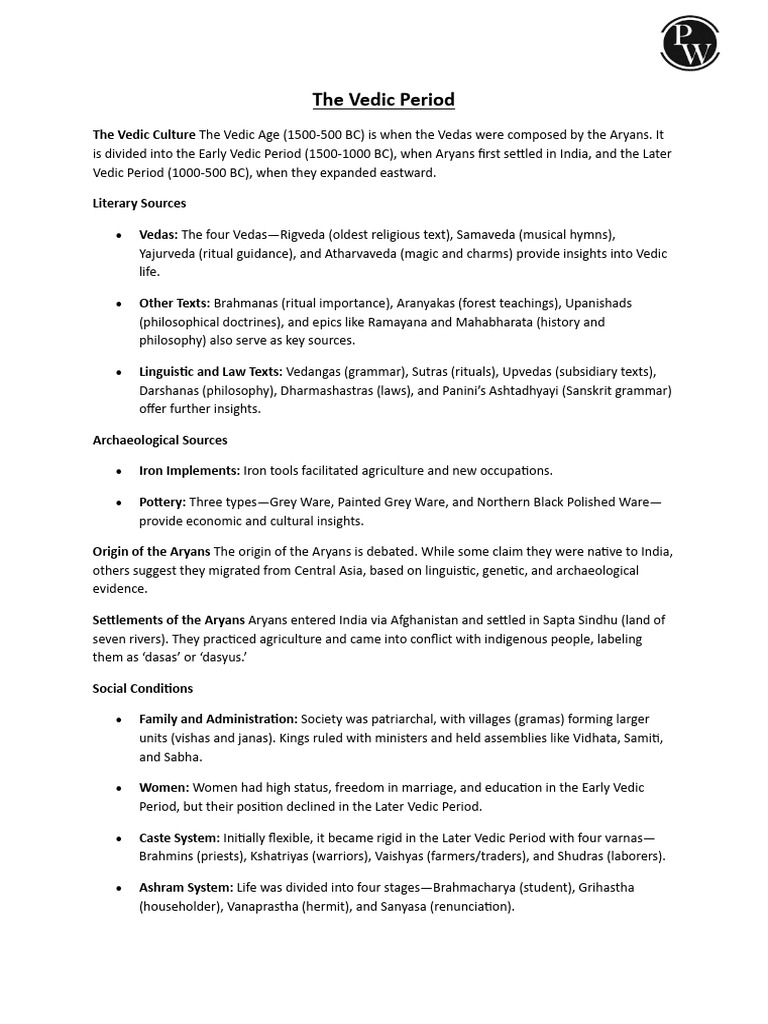 Vedic Period Overview and Insights | PDF | Vedas | Indian Religions