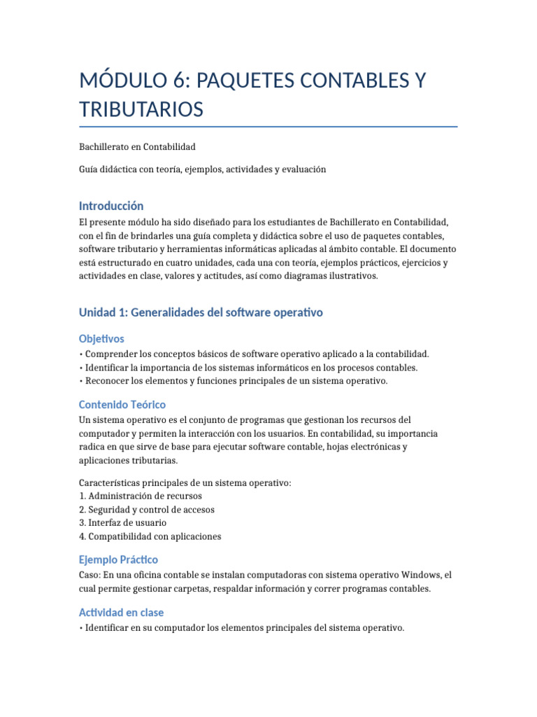 Paquetes Contables y Tributarios en Excel | PDF | Contabilidad | Software