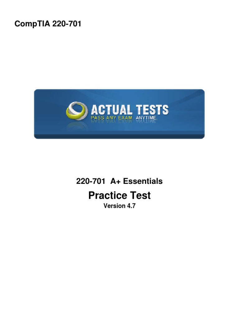 CompTIA A+ 220-701 Practice Test | PDF
