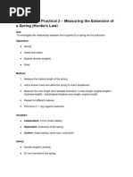 Hooke's Law Practical Experiment Guide | PDF
