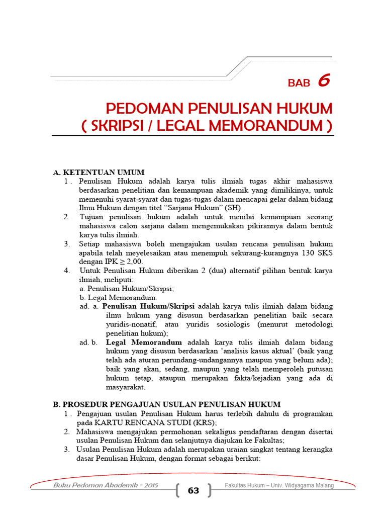 Pedoman Penulisan Hukum Mahasiswa | PDF