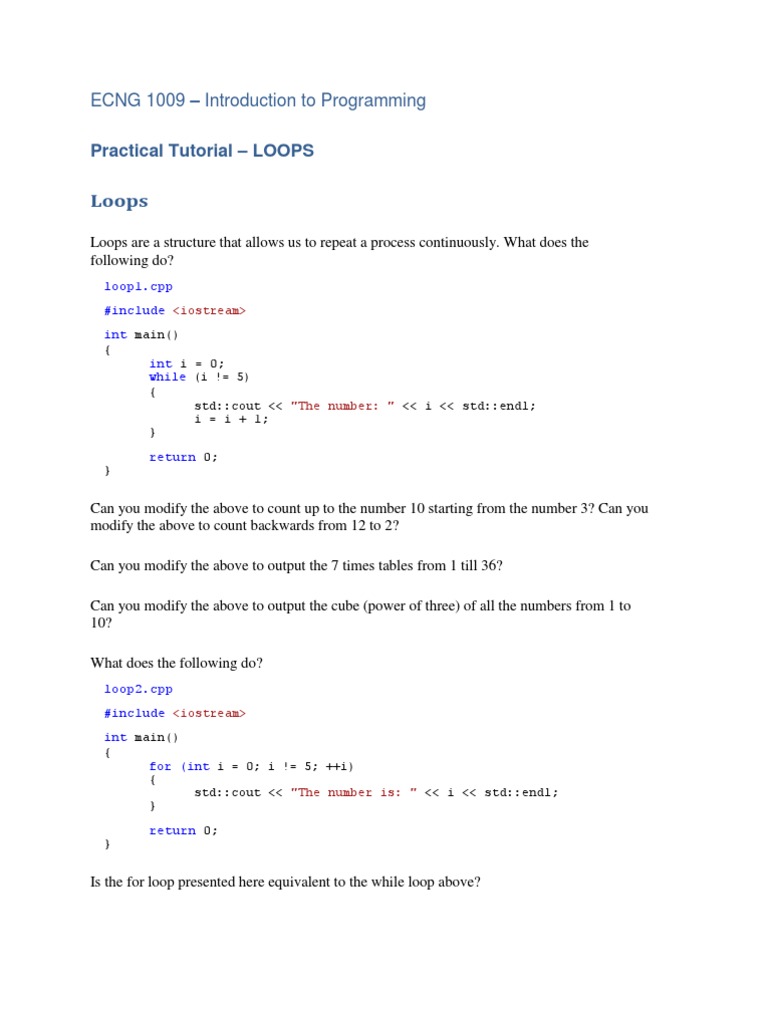 Loops Worksheet | PDF | Control Flow | String (Computer Science)