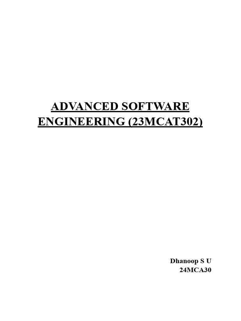 Advanced Software Engineering (23mcat302) | PDF