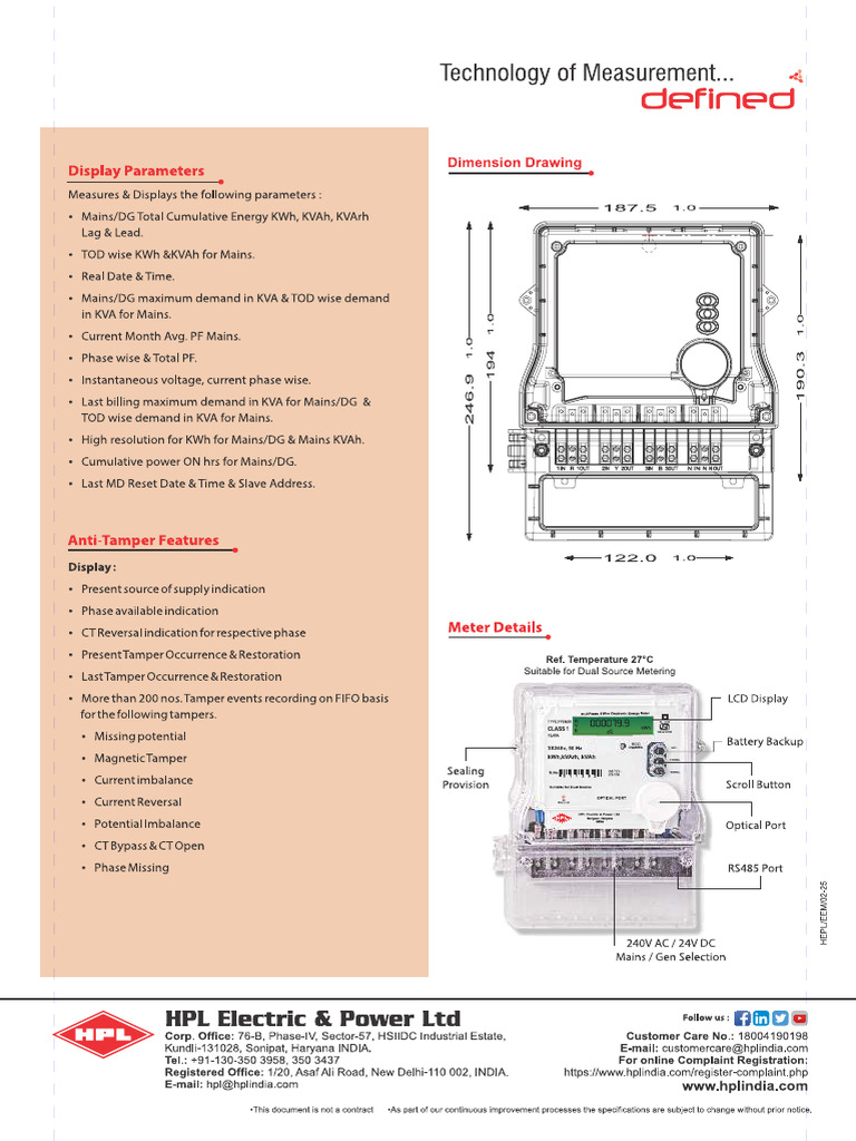 HPL CT Meter 4 CT Provision | PDF
