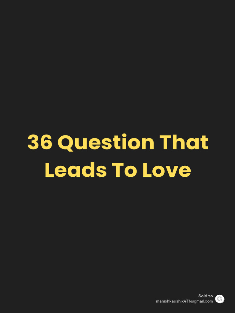 36 Questions to Deepen Connections | PDF