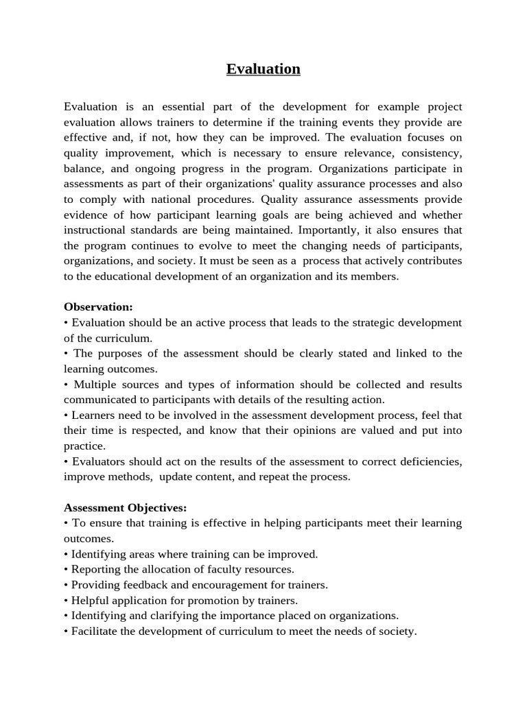 Effective Training Evaluation Strategies | PDF | Educational Assessment ...