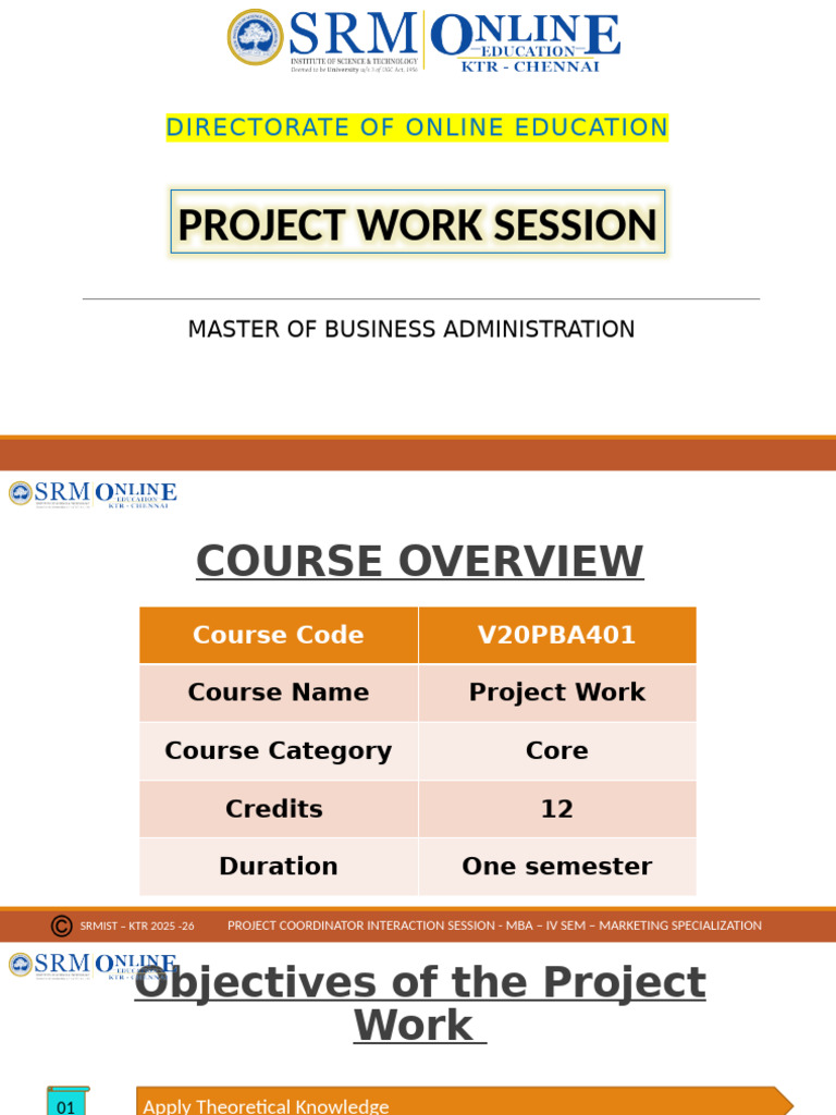 MBA Project Work Guidelines | PDF | Analytics | Master Of Business ...