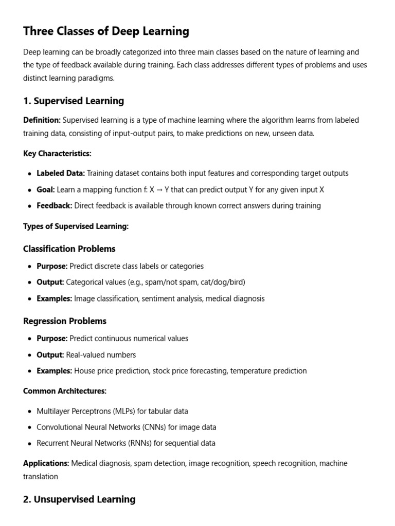 Three Classes of Deep Learning Explained | PDF | Deep Learning ...