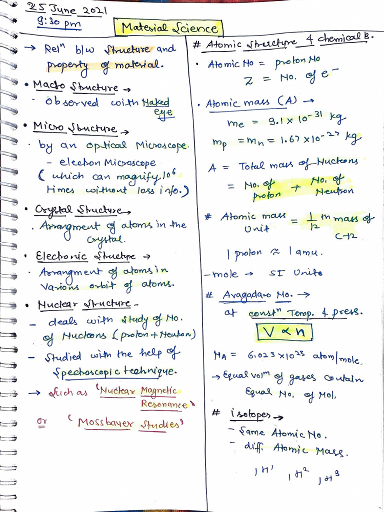 Matrial Short Notes | PDF