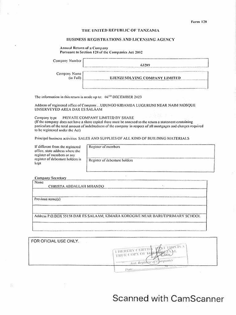 Annual Return 128 2023 | PDF