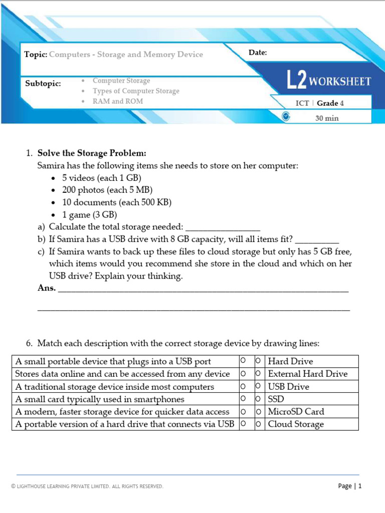 Computer Storage Solutions for Students | PDF | Computer Data Storage ...
